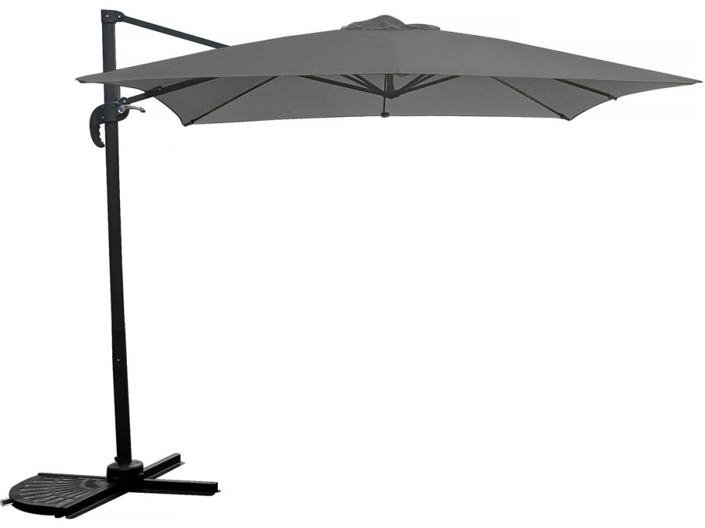 Parasol ogrodowy "Soleil" z nog boczną - 2.5 x 2.5 m - Szary