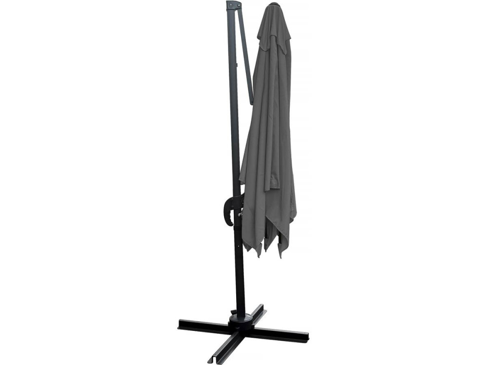 Parasol ogrodowy "Soleil" z nog boczną - 2.5 x 2.5 m - Szary