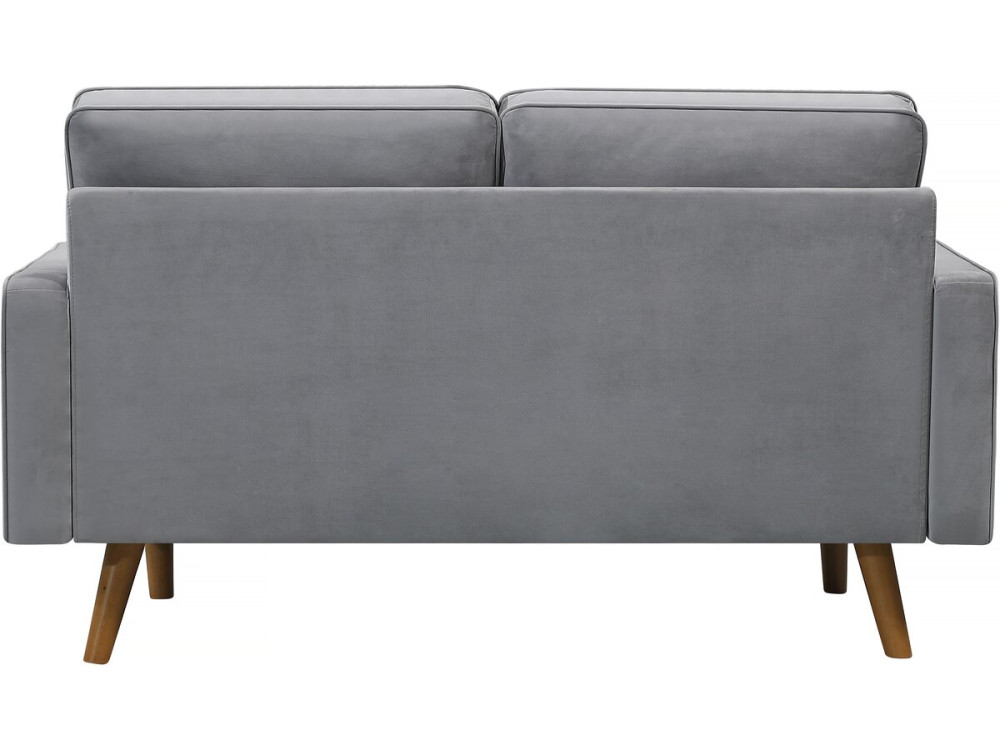 Stala aksamitna sofa Yannick” - 82 x 147 x 86 cm - 2 miejsca - Jasnoszara.