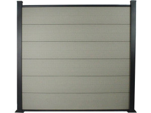 Zestaw ogrodzeniowy 1,6m z kompozytu i aluminium + profile wykończeniowe - Zestaw mocujący gratis -. Couleur Gris Taille 1.6 m