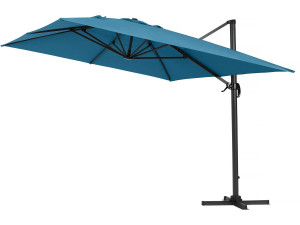 Parasol ogrodowy "Sun 4" z boczn nogą - Aluminiowy - Kwadratowy - 3 x 4 m - Niebieski