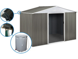 Metalowa szopa ogrodowa "Dallas" Accessoires gouttière et récupérateur d'eau Taille 8,84 m²