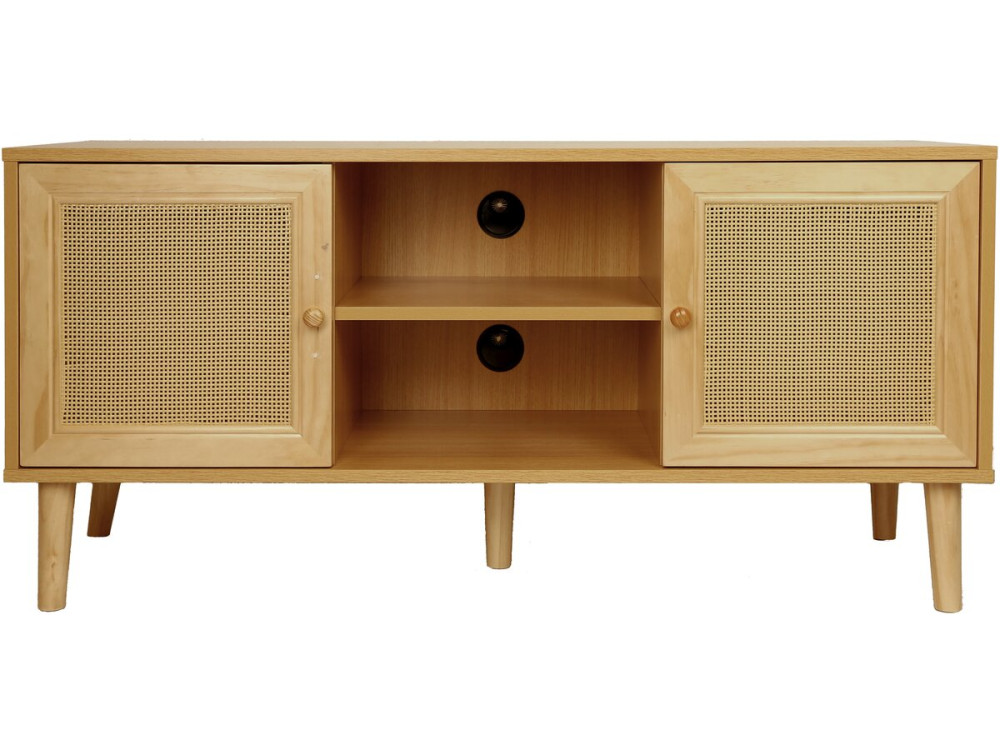Skandynawska szafka RTV z trzciny Iguana” - 120 x 30 x 56,5 cm - Braz