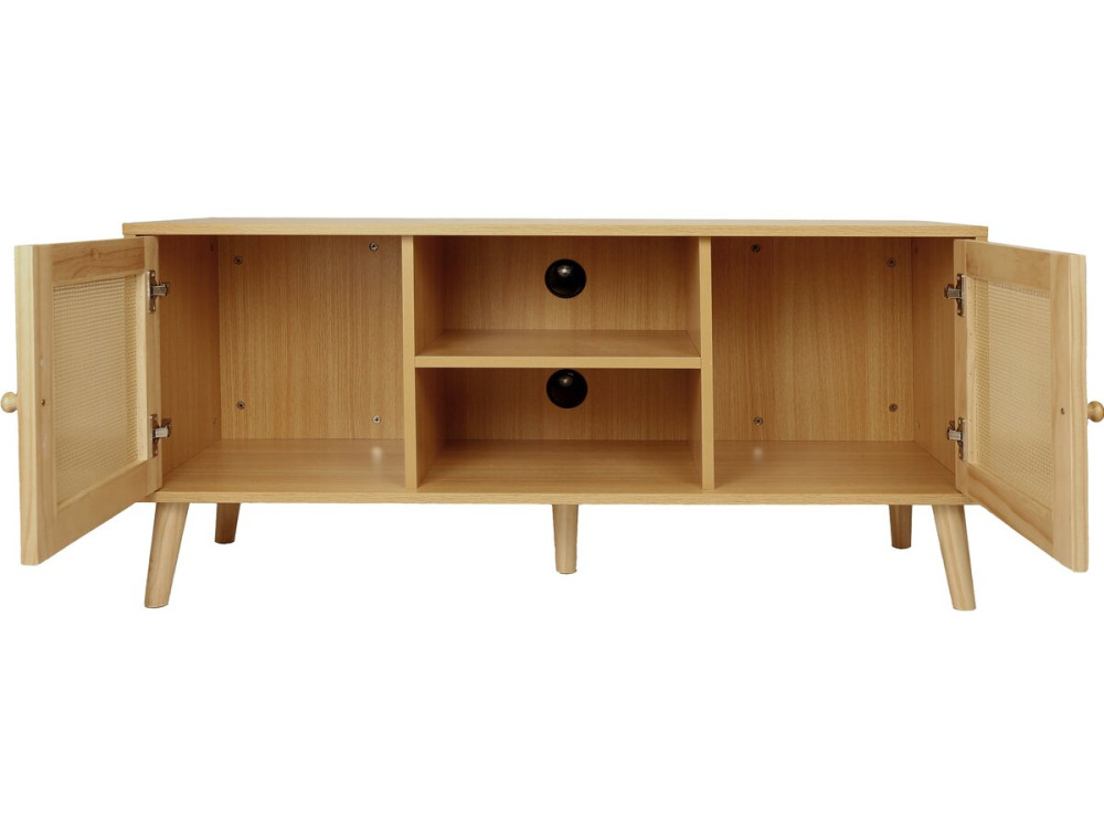 Skandynawska szafka RTV z trzciny Iguana” - 120 x 30 x 56,5 cm - Braz