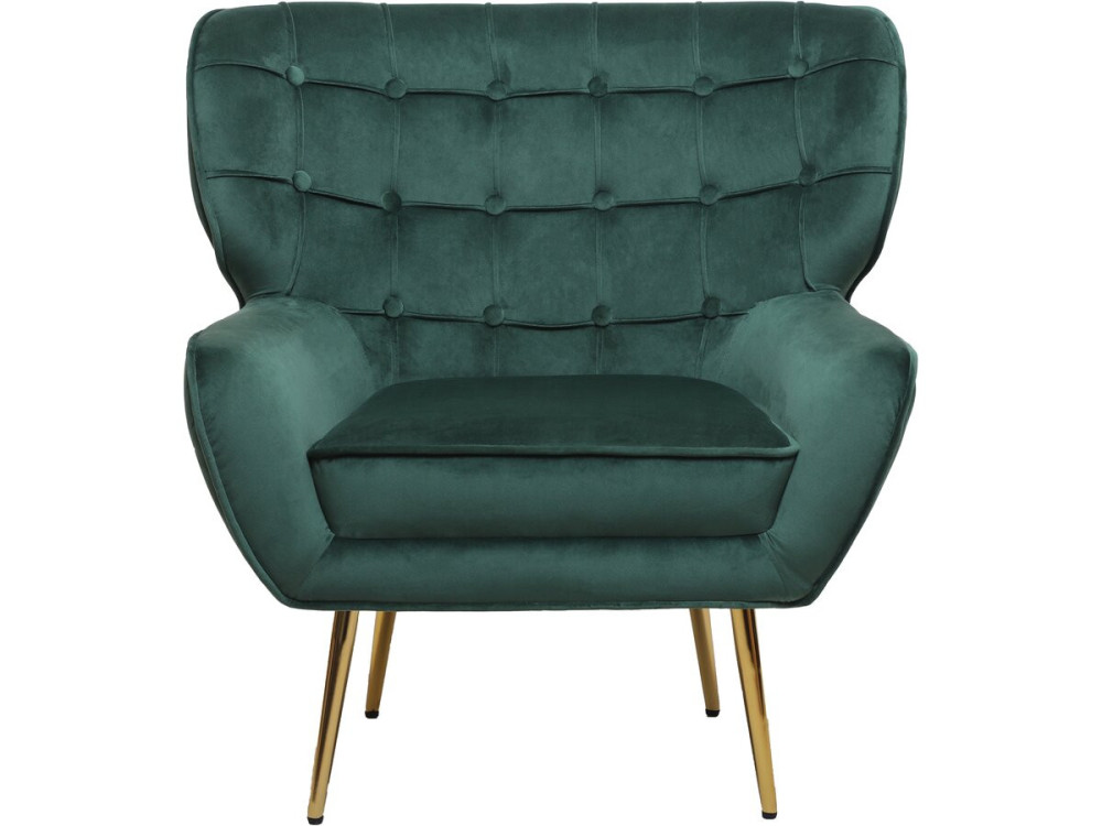 Fotel aksamitny "Austin" - 79 x 71 x 79,5 cm - zielony