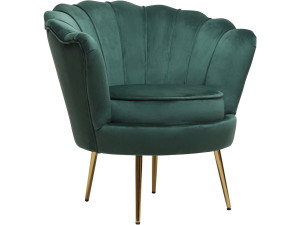 Fotel aksamitny "Floria" - 75 x 68 x 77,5 cm - zielony