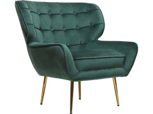 Fotel aksamitny "Austin" - 79 x 71 x 79,5 cm - zielony