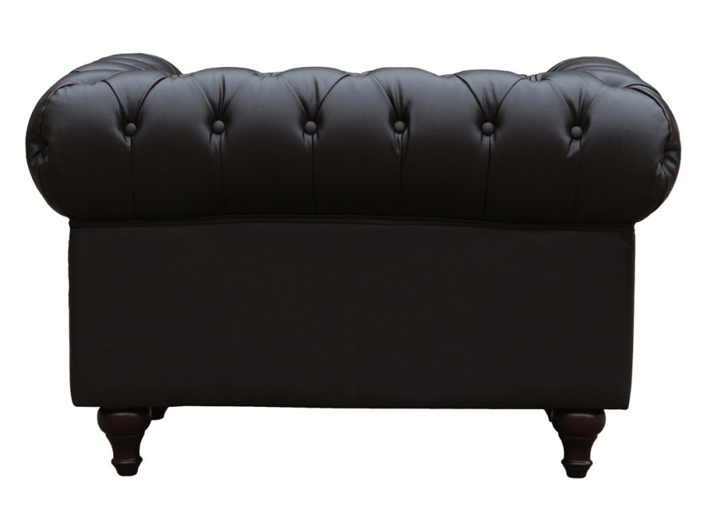 Fotel Chesterfield "Aliza" - 111 x 82 x 70 cm - Brzowy