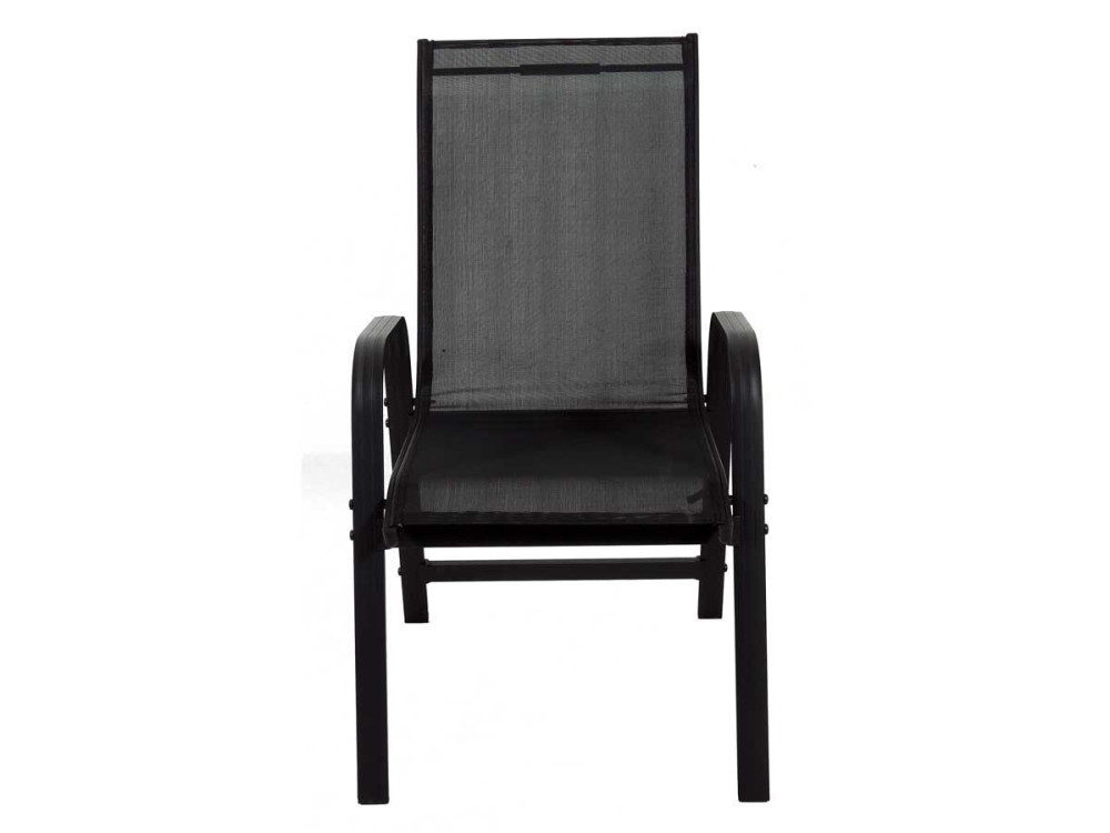 Krzeso ogrodowe aluminiowo-tekstylne „Porto” - Phoenix - Czarne