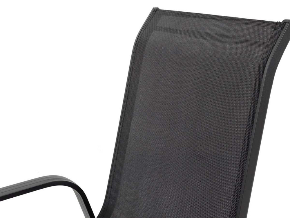 Krzeso ogrodowe aluminiowo-tekstylne „Porto” - Phoenix - Czarne
