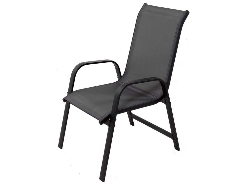 Fotel ogrodowy aluminiowo-tekstylenowy Porto” - Phoenix - Ciemnoszary - Zestaw 2 szt.