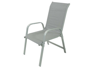 Krzeso ogrodowe aluminiowo-tekstylne „Porto” - Phoenix - Jasnoszare - Zestaw 2 szt. 2