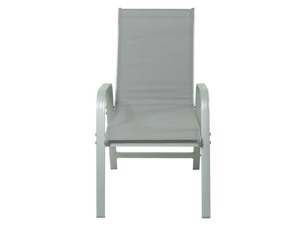 Krzeso ogrodowe aluminiowo-tekstylne „Porto” - Phoenix - Jasnoszare - Zestaw 2 szt.