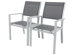 Fotel ogrodowy aluminiowo-tekstylenowy Tropic” - Phoenix - Ciemnoszary - Zestaw 2 szt.
