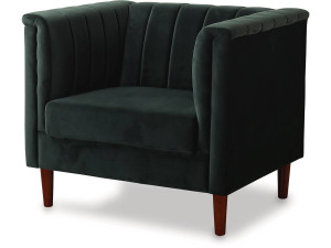 Fotel "Ellison" z weluru - 97 x 76 x 82 cm - 1 miejsce - Ciemnozielony