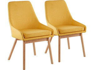 Zestaw 2 krzese "Tamiko" - żółte