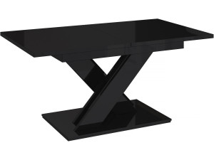 Rozkadany stół jadalny "Bronx" - 140/180 x 80 x 75 cm - Czarny błyszczący