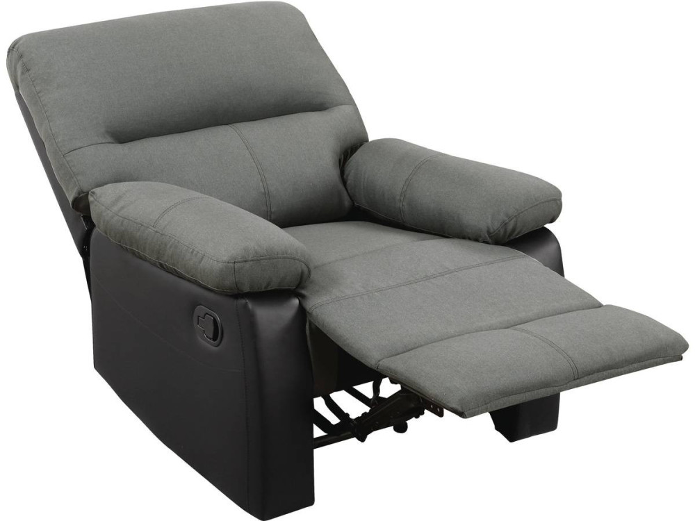 Fotel wypoczynkowy "Lincoln" - 90 x 89 x 103 cm - Ciemnoszaro-czarny