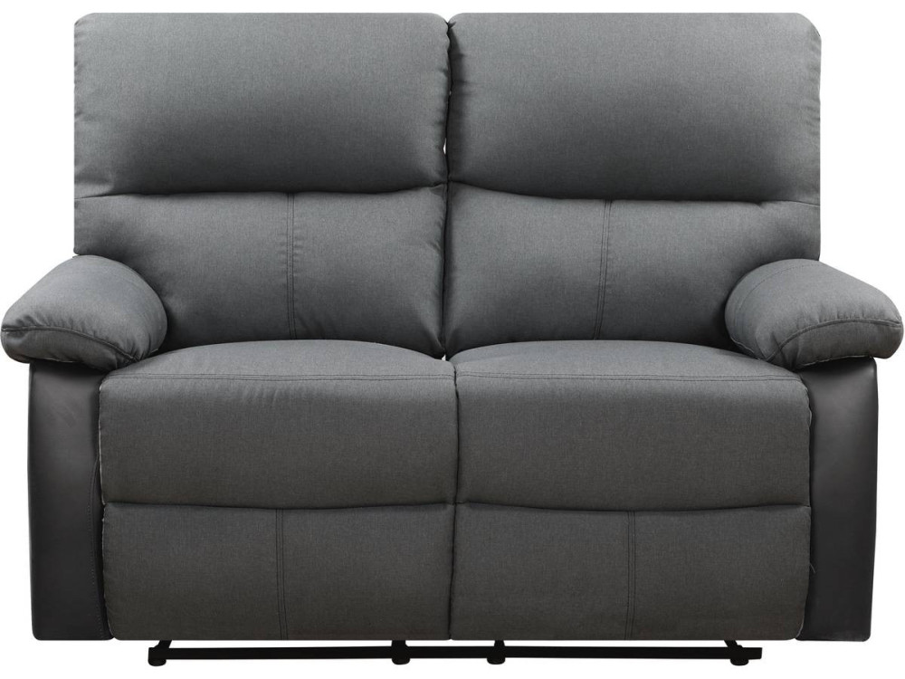 Sofa wypoczynkowa "Lincoln" - 147 x 89 x 103 cm - 2 miejsca - Ciemnoszaro-czarna
