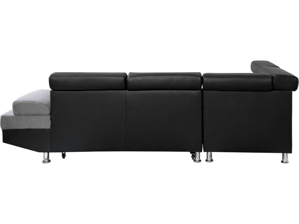 Sofa narona "Sophia luxe" - 265 x 190.5 x 80/91 cm - Czarno-szara - 5 miejsc - Lewostronna