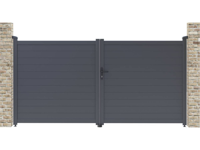 Brama aluminiowa "Marc" - 299.5 x 155.9 cm - Szara