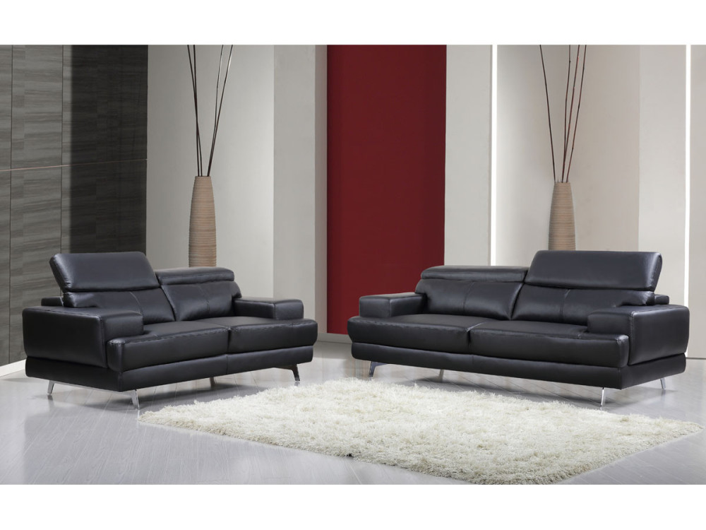 Kanapa "Venise" z ekoskóry/PVC - 2 miejsca - Brązowa Couleur Noir Nombre de places 3 places