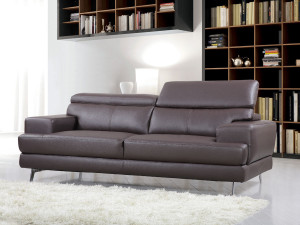 Kanapa "Venise" z ekoskóry/PVC - 2 miejsca - Brązowa Couleur Marron Nombre de places 3 places
