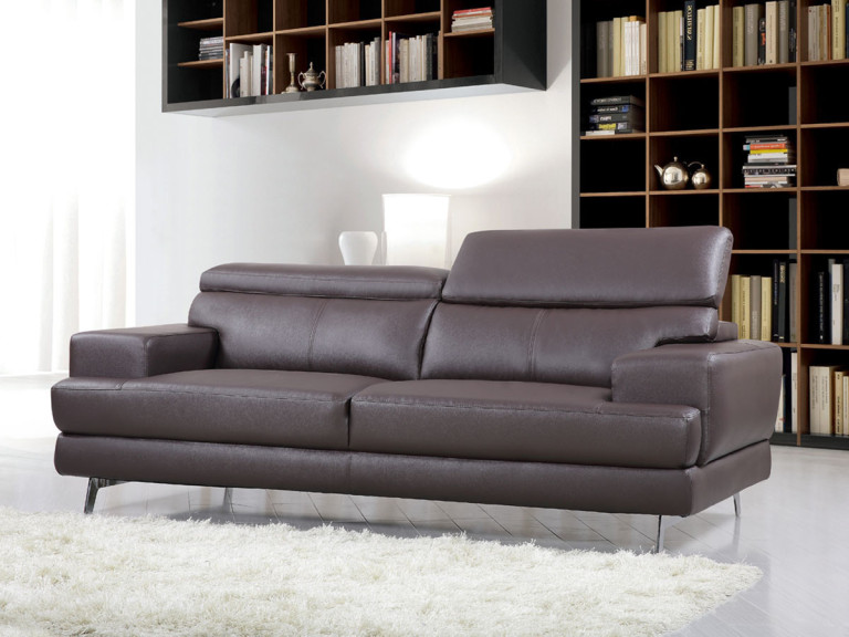 Kanapa "Venise" z ekoskóry/PVC - 2 miejsca - Brązowa Couleur Marron Nombre de places 3 places