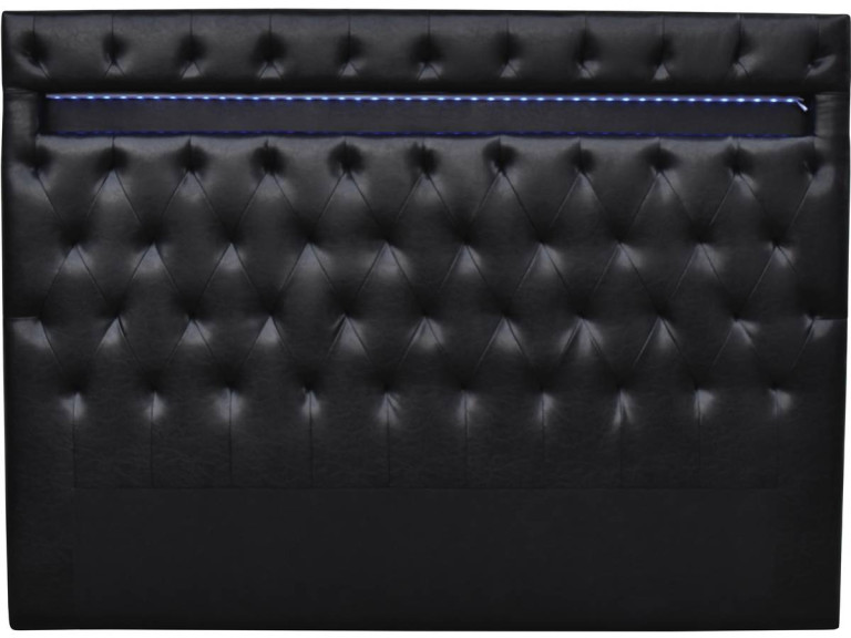 Zagówek do łóżka "Deco" z podświetleniem LED - 169 cm - Czarny