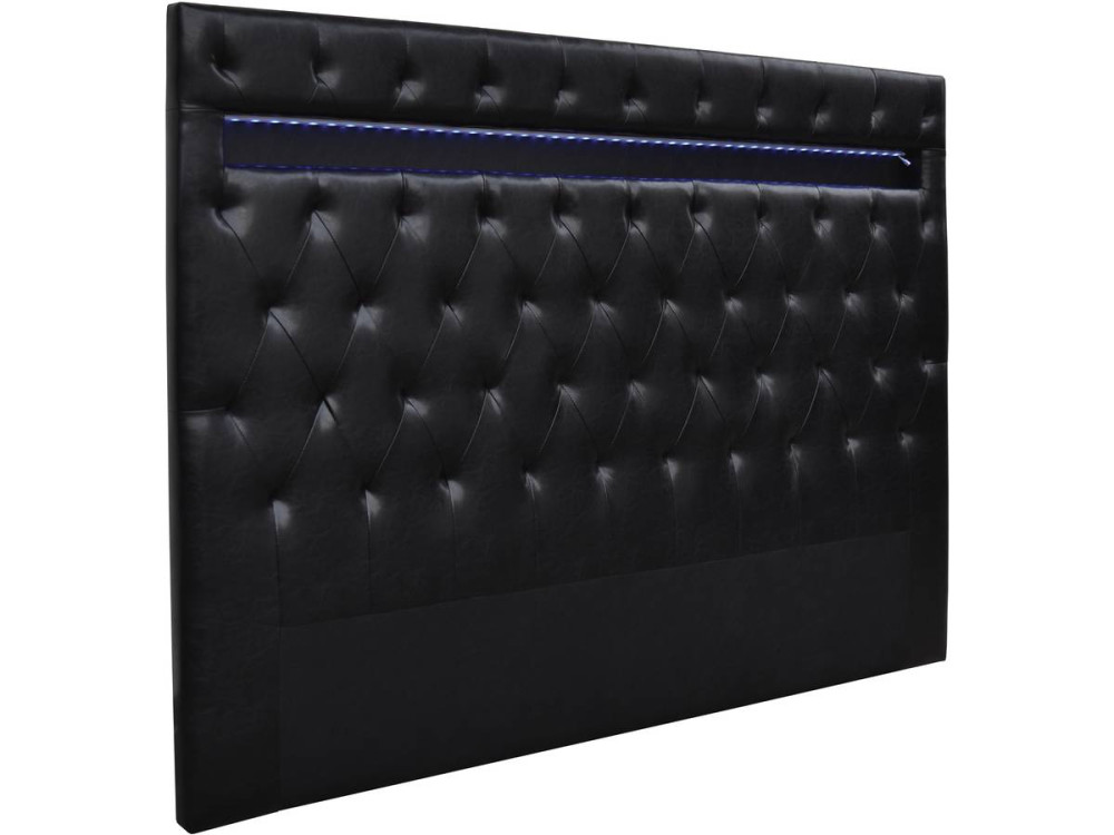 Zagówek do łóżka "Deco" z podświetleniem LED - 169 cm - Czarny