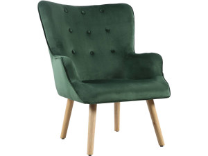 Fotel "Odense" w stylu skandynawskim, z weluru - 73 x 81 x 92.5 cm - 1 miejsce - Zielony