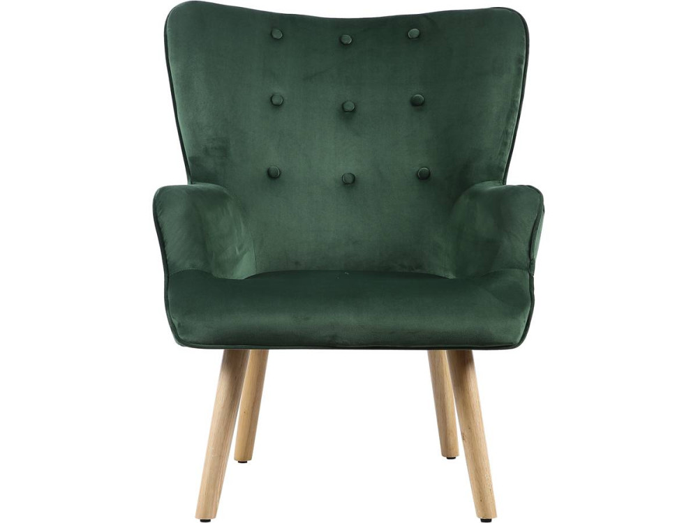 Fotel "Odense" w stylu skandynawskim, z weluru - 73 x 81 x 92.5 cm - 1 miejsce - Zielony