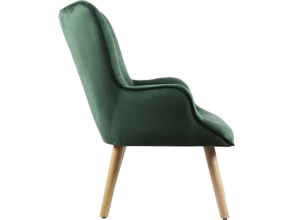 Fotel "Odense" w stylu skandynawskim, z weluru - 73 x 81 x 92.5 cm - 1 miejsce - Zielony