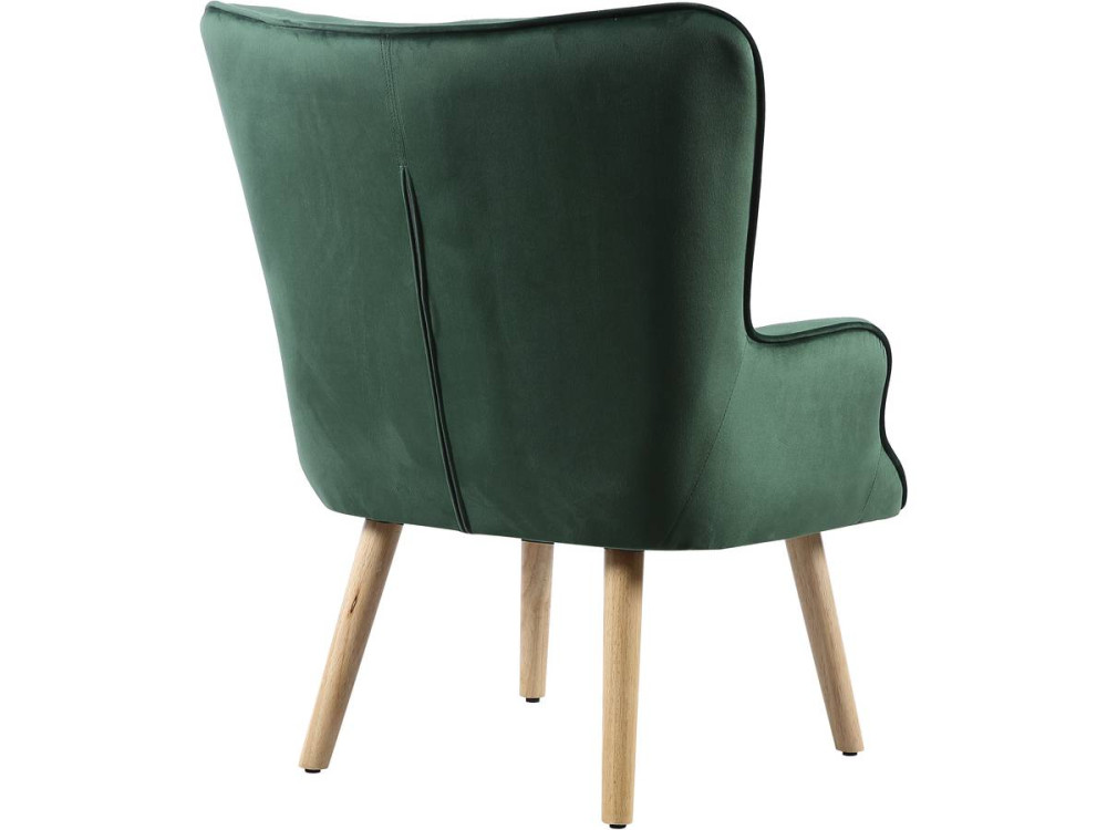 Fotel "Odense" w stylu skandynawskim, z weluru - 73 x 81 x 92.5 cm - 1 miejsce - Zielony