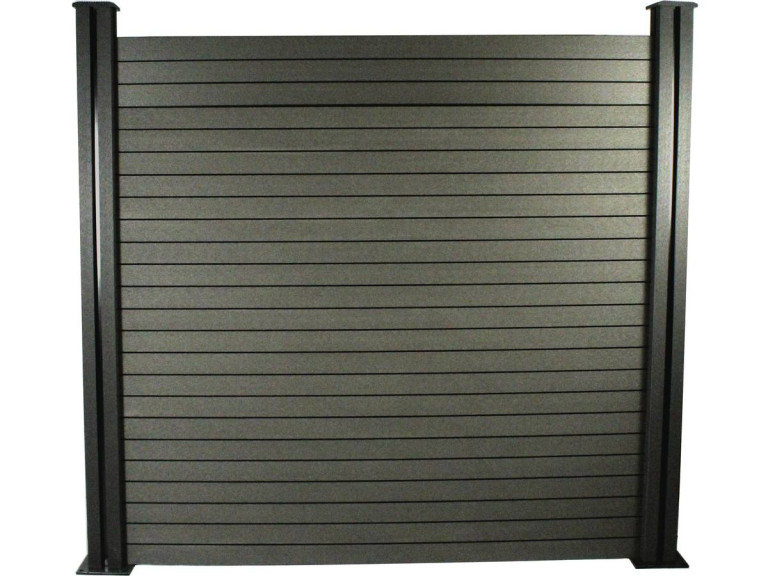 Zestaw ogrodzenia kompozytowego 4,8m x 1,6m - bezpatny zestaw mocujący - ciemnoszary