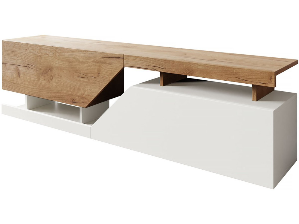Szafka pod telewizor "Ceelias" - 160 x 46 x 35 cm - biay/brązowy