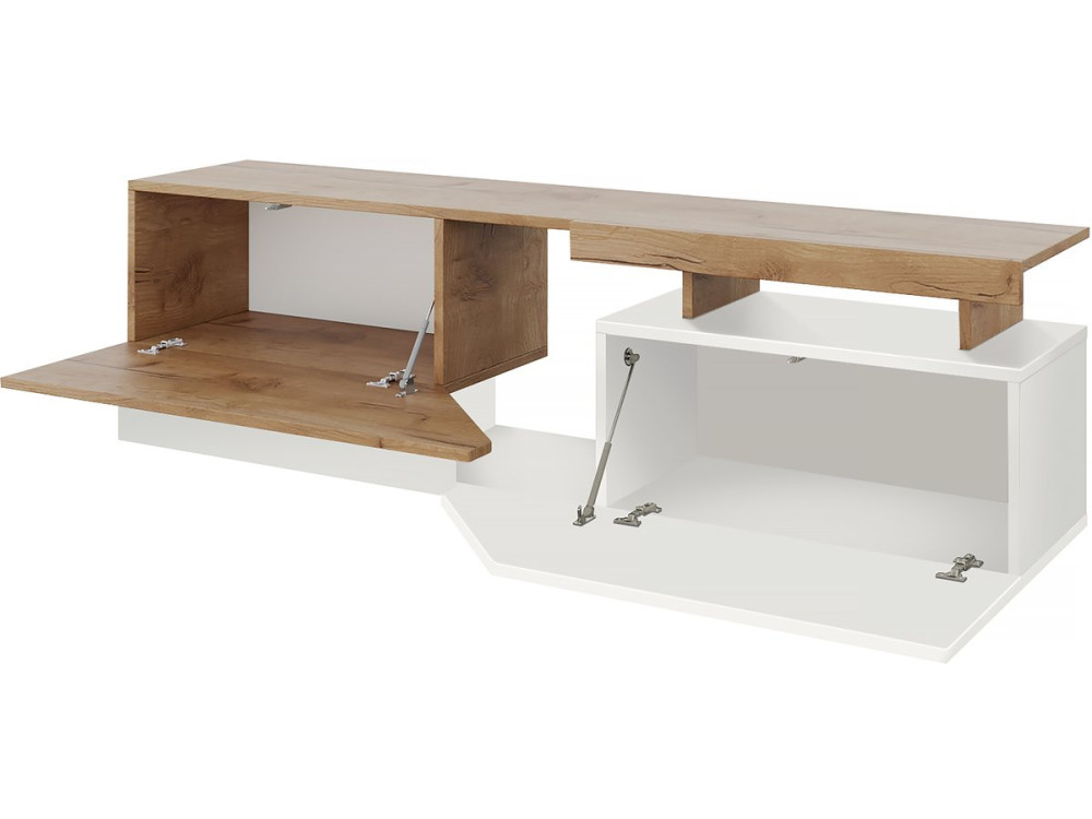 Szafka pod telewizor "Ceelias" - 160 x 46 x 35 cm - biay/brązowy