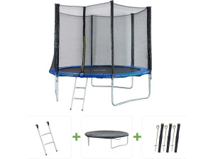 Trampolina "Joycy" - Ø 3,05 m - Z siatką + drabinka + pokrowiec + zestaw do kotwiczenia