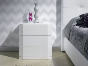 Stolik nocny "Perle" 3 szuflady - 54 x 42 x 57 cm - biały