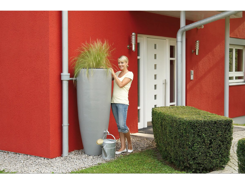 Kit 2 en 1 avec bac à fleur amovible - 300 L - Gris