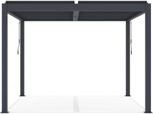 Pergola bioklimatyczna z aluminiowa dioda LED „Windsor” 3 x 3 - Szara