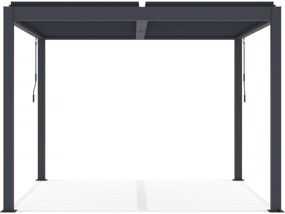 Pergola bioklimatyczna z aluminiowa dioda LED „Windsor” 3 x 3 - Szara