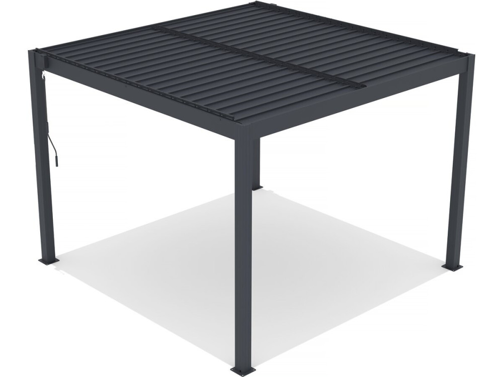 Pergola bioklimatyczna z aluminiowa dioda LED „Windsor” 3 x 3 - Szara