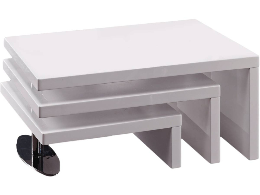 Designerski stolik kawowy "Elysa" - 80 x 59 x 37,5 cm - Biały lakierowany