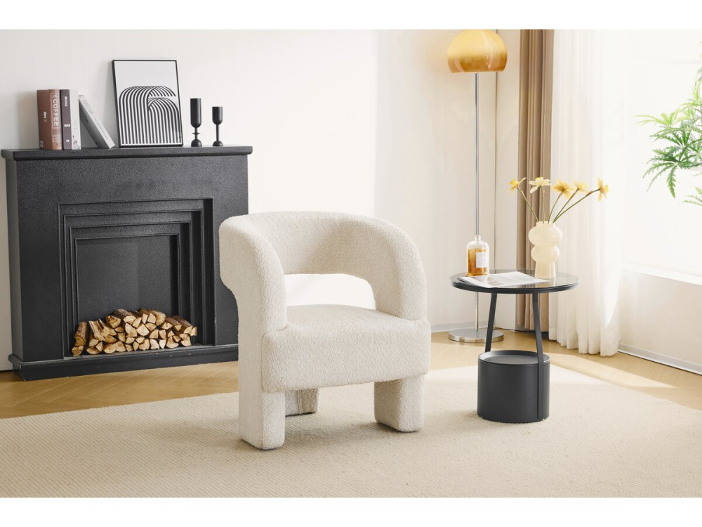 Designerski fotel "Madison" na 3 nogach - Bialy