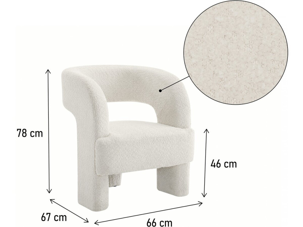 Designerski fotel "Madison" na 3 nogach - Bialy