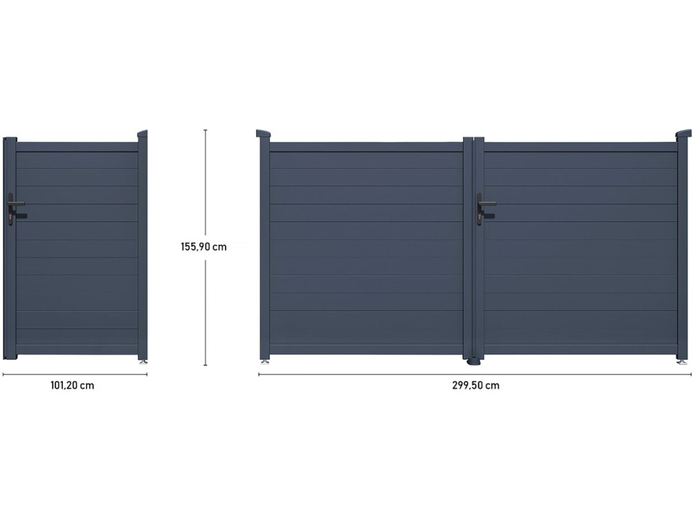 Pack portail + portillon "Marc" - Gris