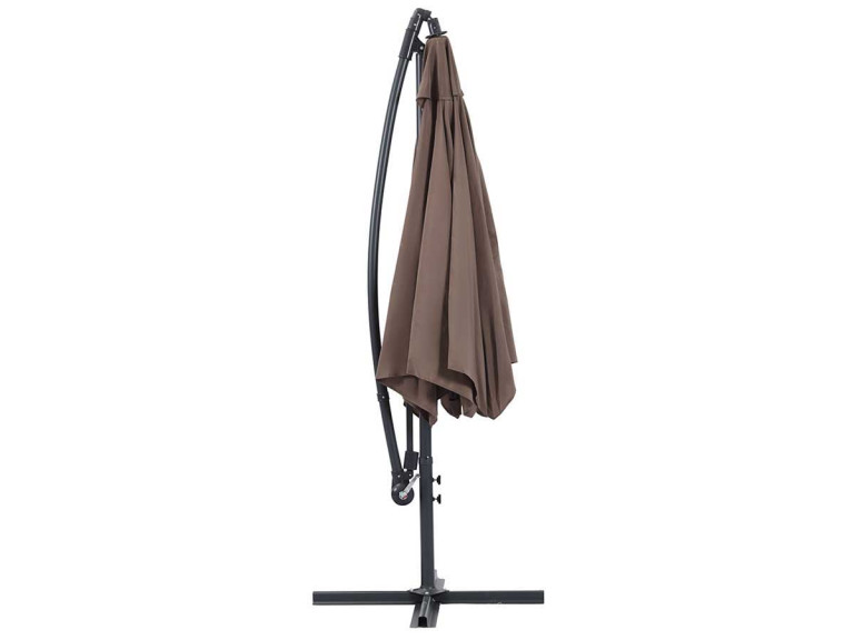 Parasol ogrodowy "Ilios" aluminiowy obrotowy  - Okrgły - Ø 3 m - Brązowo-szary
