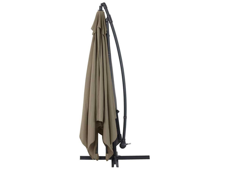 Parasol ogrodowy "Ilios 3" z wysignikiem - Aluminium - Kwadratowy -  3 x3 m - Brązowo-szary