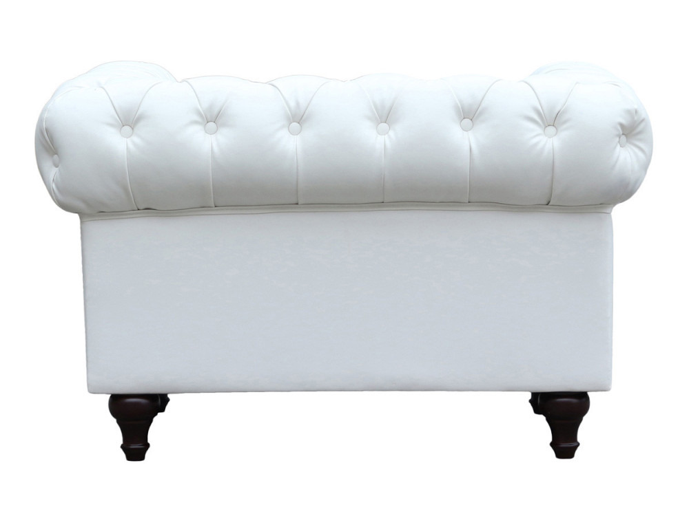 Fotel Chesterfield "Aliza" - 111 x 82 x 70 cm - Biały